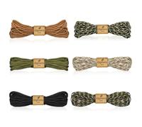 Gigmeta 60 m/198 pies de Cordón Paracord de 4 mm, 6 Cordones Paracord de 7 Hilos para Acampada, Supervivencia, Actividades al Aire Libre, Correa para Perros, Collar, Pulsera