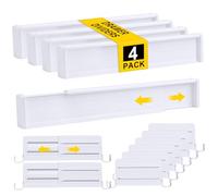 Gigmeta Juego de 4 Separadores de Plástico para Cajones con Una longitud Interior de 34-59 cm y Una Altura >7 cm, Separadores Ajustables para Armarios, Dormitorios, Cómodas, Cocinas y Oficinas
