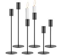 Gigmeta Juego de 6 Candelabros, Candelabro Negro, Candelabro Decorativos de Velas, Candelabros del Estilo Retro, para Decoración del Hogar, Bodas, Cenas, Fiestas