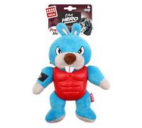 GiGwi I'm Hero TPR Armor Conejo de Peluche con chirriador para masticadores Resistentes, Azul