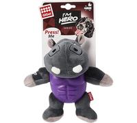 GiGwi I'm Hero TPR Armor Hippo Peluche Juguete para Perros con chirriador para masticadores Duros