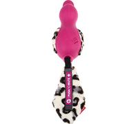 GiGwi Juguete de Goma para Perro, Juguete silencioso y chirriante Interactivo con Cola de Felpa, Color Rosa
