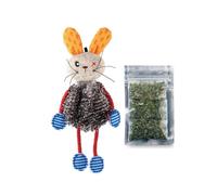 GiGwi, Juguete Interactivo para Gatos en Forma de Conejo, Recargable con Hierba para Gatos, Duradero y Colorido, Ideal para Bienestar felino, Talla única, Color Variado, Modelo Refillable Catnip
