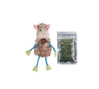 GiGwi, Juguete Reutilizable para Gatos en Forma de Oveja, Relleno de catario, Duradero y Seguro, estimula el Juego y la exploración, Talla única, Color Blanco, Modelo refillable Catnip