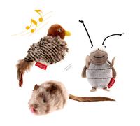 GiGwi Juguetes interactivos para Gatos con Sonido de Animal, p?jaro/grillo/rat?n, Juguetes interactivos para Gatos, perseguidor de melod?a y Juguetes