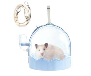 Gihioue Caja de transporte para cobayas - Jaula portátil para hámster con correa de hombro ajustable - Para salida al aire libre Patio Jardín Cuidado Paseo