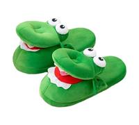 Gihioue Divertidas Pantuflas De Felpa Con Boca De Cocodrilo Y Boca Móvil, Zapatillas De Invierno Cálidas Pantuflas De Las Mujeres Antideslizantes Con Boca Móvil, Elegante Para Parejas En La Sal,