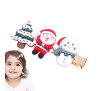 Gihioue Pasador de pelo de Navidad de Papá Noel, pinzas para el pelo de Navidad para niñas pequeñas, bonitas horquillas festivas