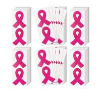 Gihioue Pegatinas rosas para el cuidado de los senos, 100 pegatinas troqueladas con lazo rosa, pegatinas de reconocimiento del cáncer de mama, conferencias de salud multifuncionales, pegatinas