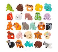 Gihioue Puzzle del alfabeto - 26 piezas alfabeto animal puzzle, juego de asignación de habilidades motoras finas, juego creativo de viaje, preescolar, guardería, enseñanza en casa