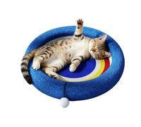 Gihioue Rascador para gatos, tumbona ovalada con pelota, protector de muebles para gatitos, para razas pequeñas, medianas y grandes, salón, dormitorio, balcón, casa, viajes, interior y exterior