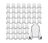 Giilayky 25 bolsas de sublimación con cordón a granel, color blanco, reutilizables, para gimnasio, deporte, mochila