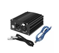 Giilayky fuente de alimentación fantasma 1 canal 48 V con micrófono XLR 3 para equipos de grabación de música