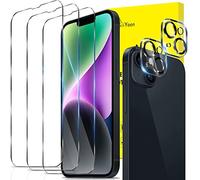 GiiYoon-3 Piezas Protector de Pantalla para iPhone 14 Plus Cristal Templado,[Sin Burbujas] [9H Dureza] Protector de Lente de Cámara [2 Piezas] Vidrio Templado HD Protector Pantalla