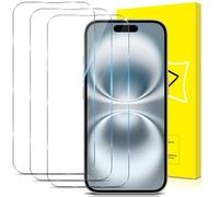 GiiYoon-3 Piezas Protector de Pantalla para iPhone 16 Cristal Templado, [Sin Burbujas] [Cobertura Completa] [9H Dureza] Vidrio Templado HD Protector Pantalla para iPhone 16