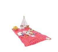 GIJMZY 2pc Thiened Stripe Pattern Picnic Mat Waterproof Outdoor Barbecue Tablecloth Spring Outing Good Things Moisture Proof(Dots 1.37x 2.74m)