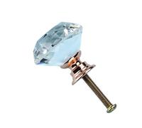 GIJMZY 5 piezas 20-40mm manija de cristal perillas diamante tirador del cajón armario puerta cocina manijas Hardware(40mm Rose Gold Base)