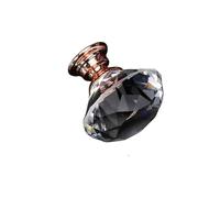 GIJMZY 5 piezas 20-40mm manija de cristal perillas diamante tirador del cajón armario puerta cocina manijas Hardware(Rose Gold 30mm)