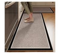 GIJMZY Alfombras Cocina Mat for Kitchen Runner Rug Set Water-Absorbing Non-Slip Floor Mats Long Carpet Brown Imitation Linen Home Decoration Rugs(Color01,1pc 80x200cm)