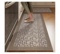 GIJMZY Alfombras Cocina Mat for Kitchen Runner Rug Set Water-Absorbing Non-Slip Floor Mats Long Carpet Brown Imitation Linen Home Decoration Rugs(Color10,1pc 120x160cm)