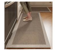 GIJMZY Alfombras Cocina Mat for Kitchen Runner Rug Set Water-Absorbing Non-Slip Floor Mats Long Carpet Brown Imitation Linen Home Decoration Rugs(Color07,1pc 80x200cm)