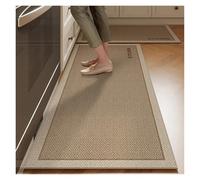 GIJMZY Alfombras Cocina Mat for Kitchen Runner Rug Set Water-Absorbing Non-Slip Floor Mats Long Carpet Brown Imitation Linen Home Decoration Rugs(Color08,1pc 160x230cm)