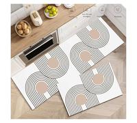 GIJMZY Alfombras Cocina Modern Waterproof Washable Kitchen Rug Long Non-Slip Absorbent Long Floor Mat Bedroom Hallway Corner Entrance Doormat Carpet(Color02,50cmx160cm 1pc)