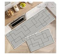 GIJMZY Alfombras Cocina Modern Waterproof Washable Kitchen Rug Long Non-Slip Absorbent Long Floor Mat Bedroom Hallway Corner Entrance Doormat Carpet(Color06,50cmx160cm 1pc)