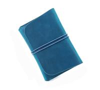 GIJMZY Cartera larga de piel vacuno grano completo con cuerda, for pasaporte, viaje, Caballo Loco, for hombre(Blue)