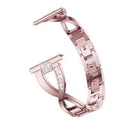 GIJMZY Correa de acero inoxidable 20 mm y 22, correa diamantes imitación 41 pulsera 45(Rose pink)