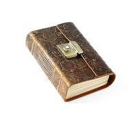 GIJMZY Cuaderno de cuero vintage hecho a mano, diario antiguo con cerradura contraseña Caballo Loco, estilo mágico (A5, A6, A)(A7 carning brown)