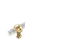 GIJMZY Tiradores de armario cocina varios tamaños, pomos cajón for zapatos, tiradores puerta tocador, Herrajes for muebles, cristal acrílico, 2 uds(Golden-Whorl,160MM Hole to Hole)