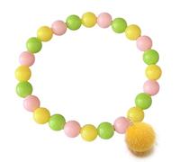 GIKILEE Colorida pulsera de cuentas acrílicas para profesor, lindo gato, pez, oruga, divertida pulsera de lectura, regalo de vuelta a la escuela, S, Acrílico, No es una piedra preciosa