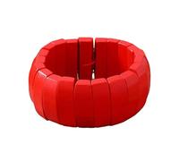 GIKILEE Pulsera bohemia ancha y gruesa de madera con cuentas coloridas, pulsera elástica étnica de África, S, Madera, No es una piedra preciosa