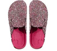 Gikleihwy Chanclas Mule de Mujer con Cuña de Corcho y Lentejuelas, Punta Redonda Soporte de Arco Ortopédico Cómodas Zuecos de Entrepierna, Ancho Cerrado Punta Cerrada Loafers(Taro Purple,41 EU)