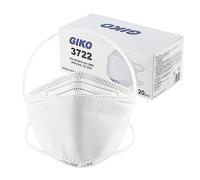 GIKO FFP2 Mascarilla envuelta individualmente 20 unidades blanco FFP2 máscaras con forma de pez diadema máscara CE certificado FFP 2 mascarillas faciales