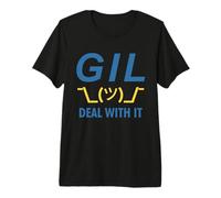 Gil Deal with It - Divertido diseño de Programador de pitón sarcástico Camiseta Premium