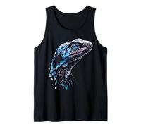 Gila-Monster Animal Motif Dibujo Ojos Azules Obra De Arte Camiseta sin Mangas