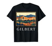 Gilbert Arizona Desert Cactus Southwest Skyline Gráfico Camiseta