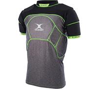 GILBERT Camiseta de Rugby Reforzada Charger X1-13 Zonas de Protección - Negro/Gris/Verde