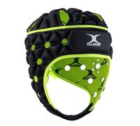 Gilbert Casco Rugby, Adultos Unisex, Negro/Verde, Medium