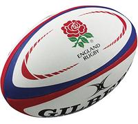 Gilbert England - Pelota de Deporte y Rugby para Hombre, tamaño 4, Color Rojo/Blanco