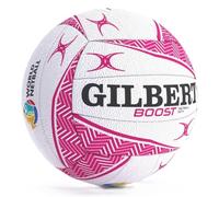 Gilbert Netaball Boost Match - Pelota de netball - Blanco y rosa - Tamaño 4
