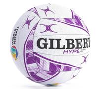 Gilbert Netball Hype Match Netball - Balón de netball blanco y morado, talla 5
