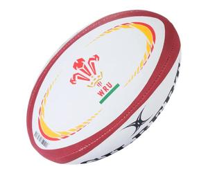 Gilbert Réplica de balón de Rugby Wales WRU 2020 - Blanco y Rojo 5
