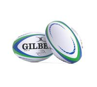 Gilbert Rugby Barbarian HD Match Ball - Balón de fútbol (blanco, verde y azul, talla 5)