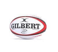 Gilbert Rugby ORION Match - Balón de rugby (blanco, rojo y negro, talla 4)