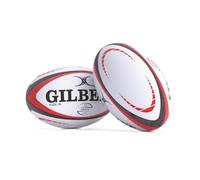 Gilbert Rugby ORION Match - Balón de rugby (blanco, rojo y negro, talla 5)
