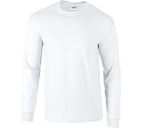 Gildan 2400 Mens Long Sleeve Ultra Cotton T-Shirt Tee - White - X-Large