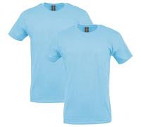 Gildan 64000 Softstyle - Camiseta de Manga Corta para Hombre, Azul Claro (Paquete de 2), XXL